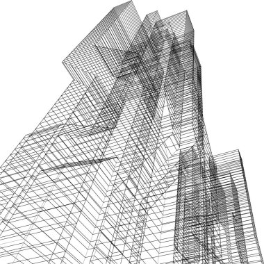 Mimari sanat konseptinde soyut çizgiler, minimum geometrik şekiller. 