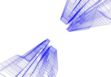 Mimari sanat konseptinde soyut çizgiler, minimum geometrik şekiller. 