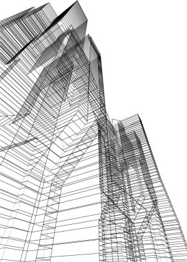 Mimari sanat konseptinde soyut çizgiler, minimum geometrik şekiller. 