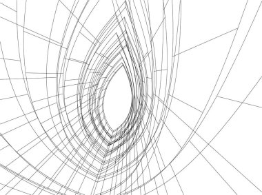 Mimari sanat konseptinde soyut çizgiler, minimum geometrik şekiller. 