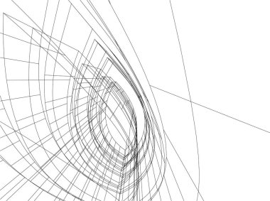 Mimari sanat konseptinde soyut çizgiler, minimum geometrik şekiller. 