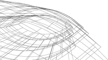 Mimari sanat konseptinde soyut çizgiler, minimum geometrik şekiller. 