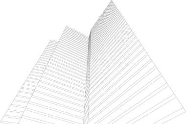 Mimari sanat konseptinde soyut çizgiler, minimum geometrik şekiller. 