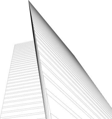 Mimari sanat konseptinde soyut çizgiler, minimum geometrik şekiller. 
