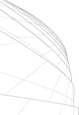 Mimari sanat konseptinde soyut çizgiler, minimum geometrik şekiller. 