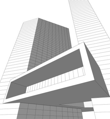 Mimari sanat konseptinde soyut çizgiler, minimum geometrik şekiller. 