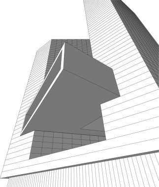 Mimari sanat konseptinde soyut çizgiler, minimum geometrik şekiller. 