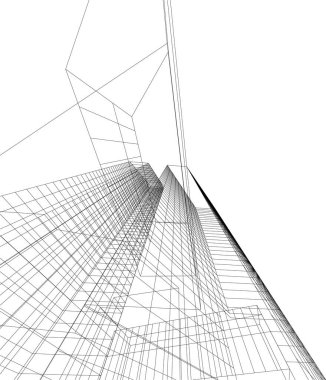 Mimari sanat konseptinde soyut çizgiler, minimum geometrik şekiller. 