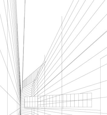 Mimari sanat konseptinde soyut çizgiler, minimum geometrik şekiller. 