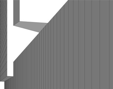 Mimari sanat konseptinde soyut çizgiler, minimum geometrik şekiller. 