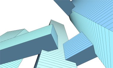 Mimari sanat konseptinde soyut çizgiler, minimum geometrik şekiller. 