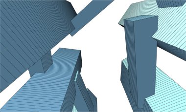 Mimari sanat konseptinde soyut çizgiler, minimum geometrik şekiller. 