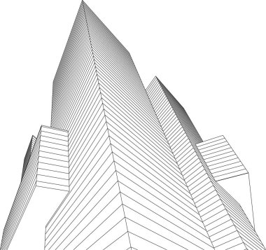 Mimari sanat konseptinde soyut çizgiler, minimum geometrik şekiller. 