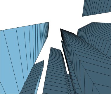 Mimari sanat konseptinde soyut çizgiler, minimum geometrik şekiller. 