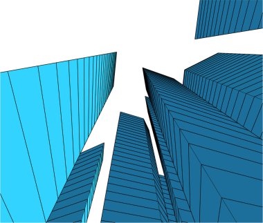 Mimari sanat konseptinde soyut çizgiler, minimum geometrik şekiller. 