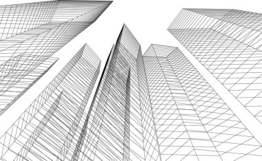 Mimari sanat konseptinde soyut çizgiler, minimum geometrik şekiller. 