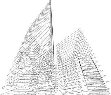 Mimari sanat konseptinde soyut çizgiler, minimum geometrik şekiller. 