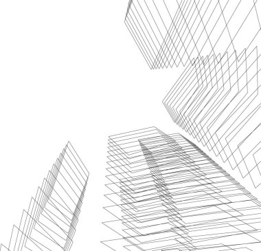 Mimari sanat konseptinde soyut çizgiler, minimum geometrik şekiller. 