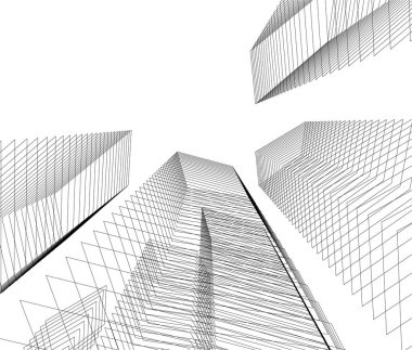 Mimari sanat konseptinde soyut çizgiler, minimum geometrik şekiller. 