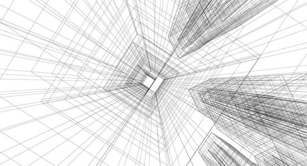 Linhas Abstratas Desenho Conceito Arte Arquitetônica Formas Geométricas Mínimas —  Vetores de Stock