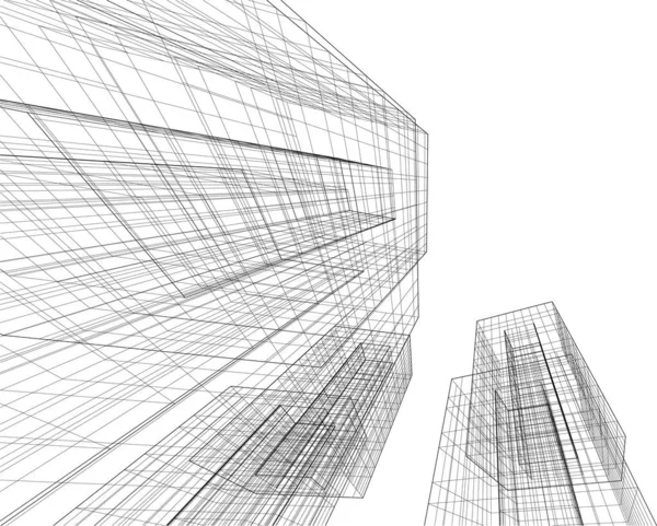 Linhas Abstratas Desenho Conceito Arte Arquitetônica Formas Geométricas Mínimas — Vetor de Stock