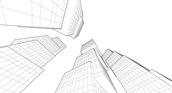 建築芸術の概念における抽象的な線や最小限の幾何学的形状 — ストックベクタ