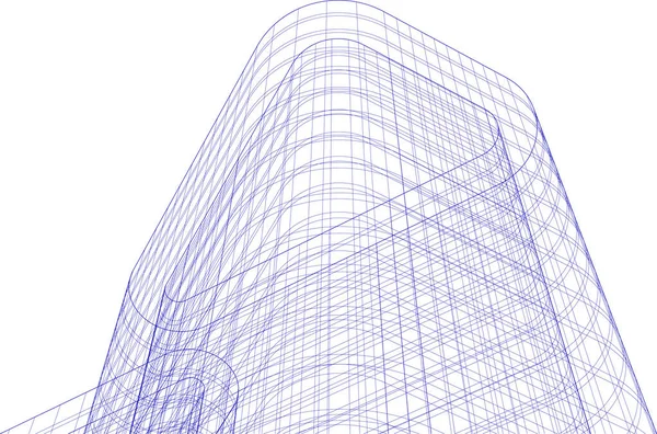 Líneas Abstractas Dibujo Concepto Arte Arquitectónico Formas Geométricas Mínimas — Archivo Imágenes Vectoriales