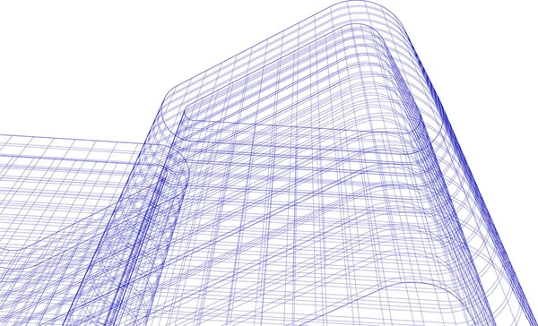 Abstrakte Zeichnungslinien Architektonischen Kunstkonzept Minimale Geometrische Formen — Stockvektor