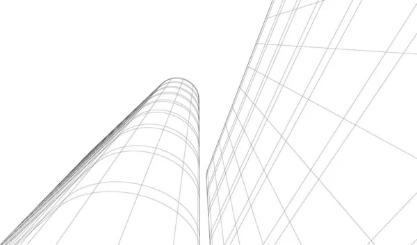 Abstrakte Tegning Linjer Arkitektonisk Kunst Koncept Minimale Geometriske Former – Stock-vektor