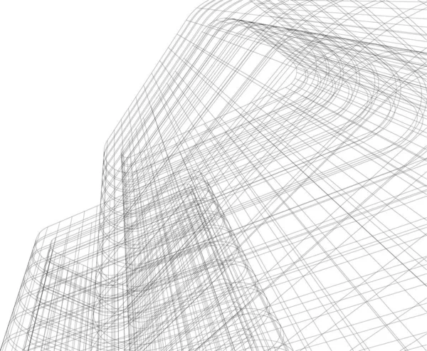 Lignes Dessin Abstraites Dans Concept Art Architectural Formes Géométriques Minimales — Image vectorielle