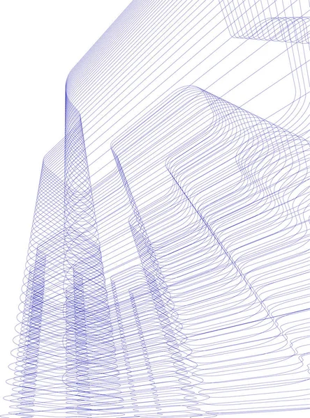 Abstrakcyjne Linie Rysunku Koncepcji Sztuki Architektonicznej Minimalne Kształty Geometryczne — Wektor stockowy