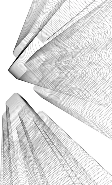 Lignes Dessin Abstraites Dans Concept Art Architectural Formes Géométriques Minimales — Image vectorielle