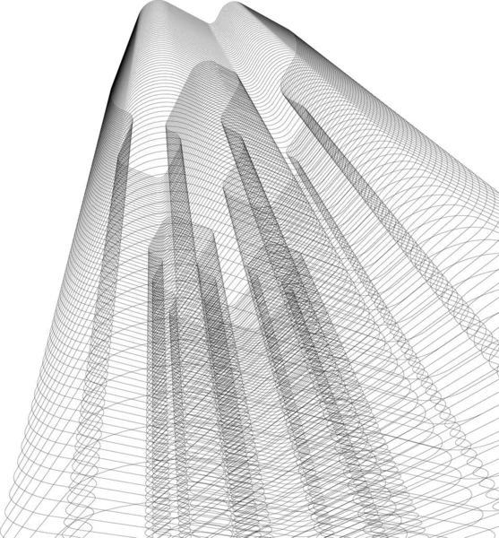 Lignes Dessin Abstraites Dans Concept Art Architectural Formes Géométriques Minimales — Image vectorielle