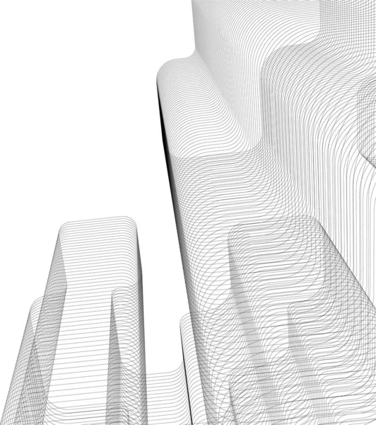 Lignes Dessin Abstraites Dans Concept Art Architectural Formes Géométriques Minimales — Image vectorielle