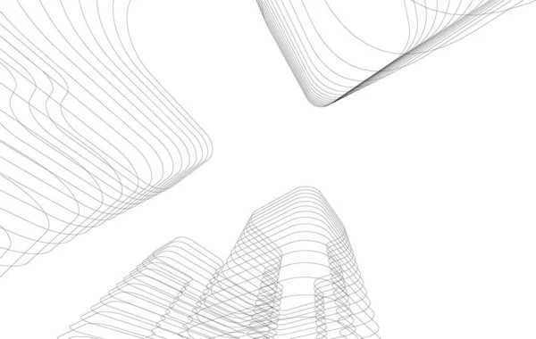 建築芸術の概念における抽象的な線や最小限の幾何学的形状 — ストックベクタ