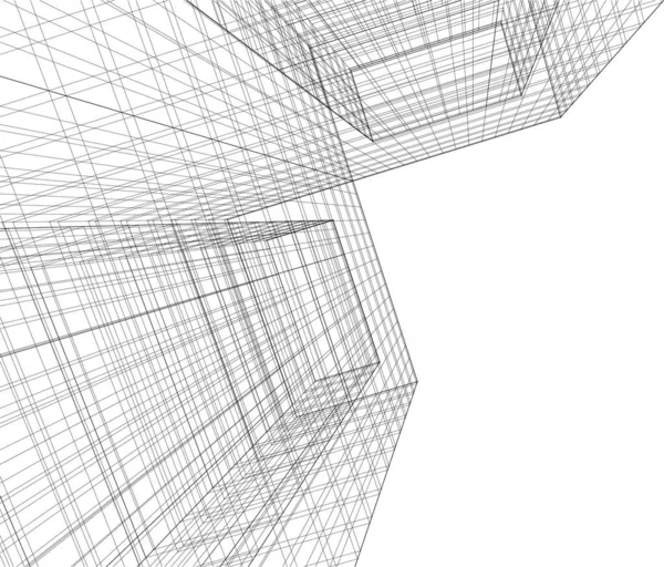 Líneas Abstractas Dibujo Concepto Arte Arquitectónico Formas Geométricas Mínimas — Archivo Imágenes Vectoriales