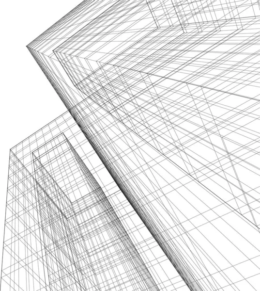 Líneas Abstractas Dibujo Concepto Arte Arquitectónico Formas Geométricas Mínimas — Vector de stock