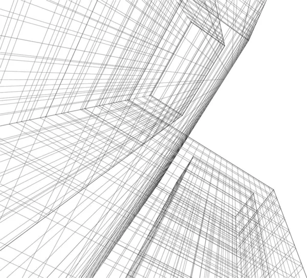 Lignes Dessin Abstraites Dans Concept Art Architectural Formes Géométriques Minimales — Image vectorielle