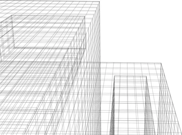 Abstrakte Zeichnungslinien Architektonischen Kunstkonzept Minimale Geometrische Formen — Stockvektor