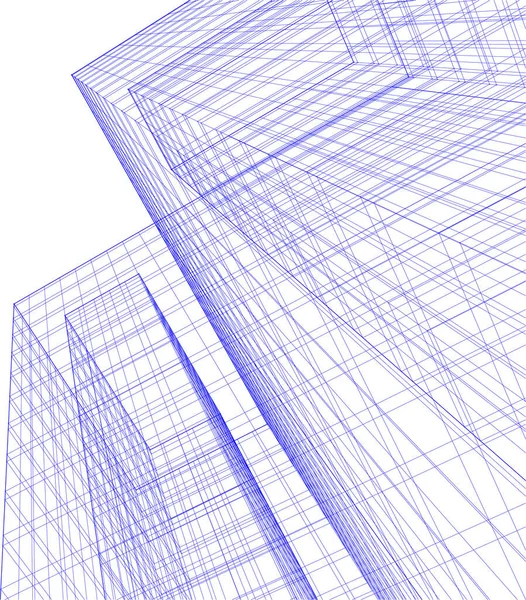 Lignes Dessin Abstraites Dans Concept Art Architectural Formes Géométriques Minimales — Image vectorielle