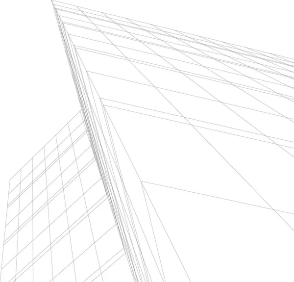 建築芸術の概念における抽象的な線や最小限の幾何学的形状 — ストックベクタ