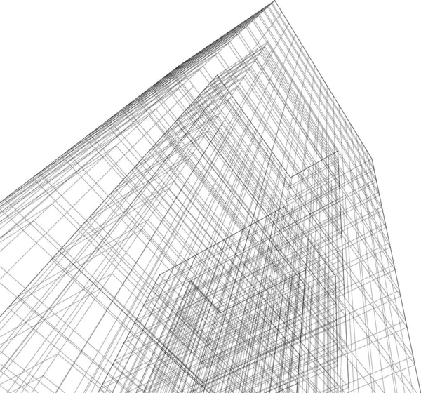 Lignes Dessin Abstraites Dans Concept Art Architectural Formes Géométriques Minimales — Image vectorielle