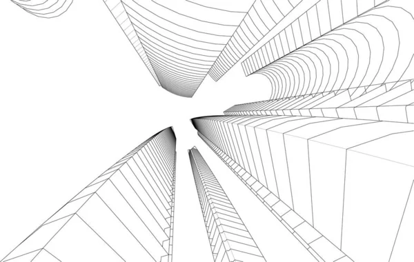 Linhas Abstratas Desenho Conceito Arte Arquitetônica Formas Geométricas Mínimas — Vetor de Stock