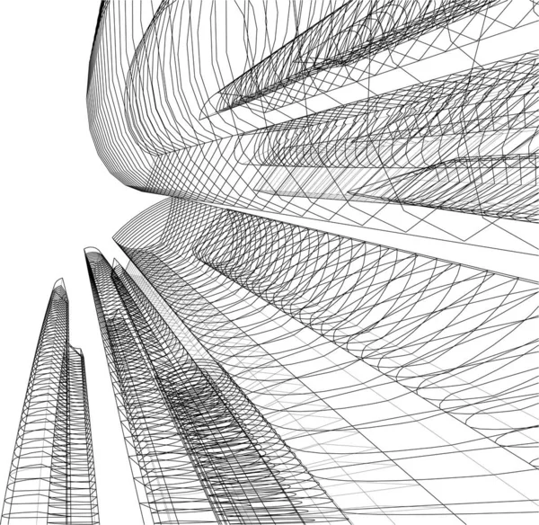 Linii Abstracte Desen Conceptul Artă Arhitecturală Forme Geometrice Minime — Vector de stoc