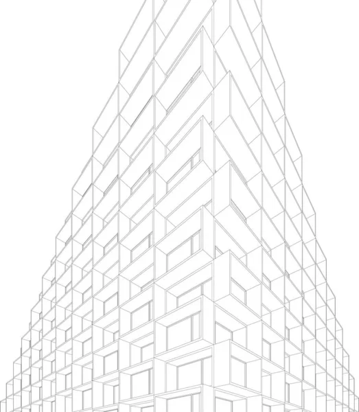 Lignes Dessin Abstraites Dans Concept Art Architectural Formes Géométriques Minimales — Image vectorielle