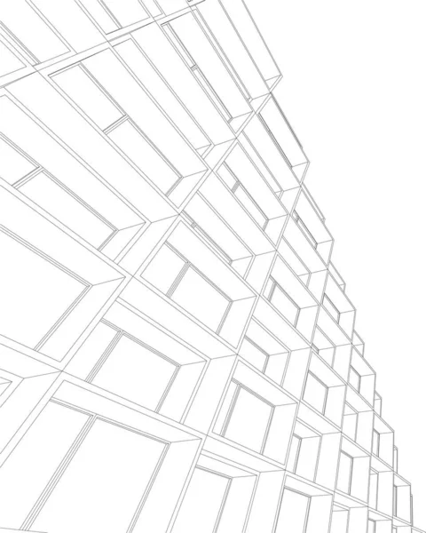 Abstracte Tekenlijnen Architectonisch Kunstconcept Minimale Geometrische Vormen — Stockvector