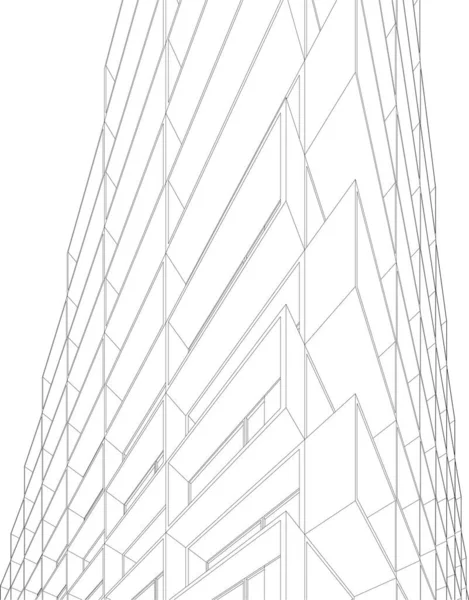 Abstracte Tekenlijnen Architectonisch Kunstconcept Minimale Geometrische Vormen — Stockvector