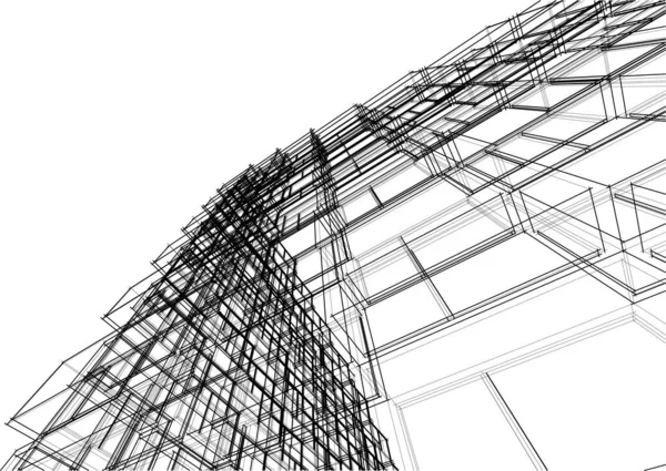 Líneas Abstractas Dibujo Concepto Arte Arquitectónico Formas Geométricas Mínimas — Archivo Imágenes Vectoriales