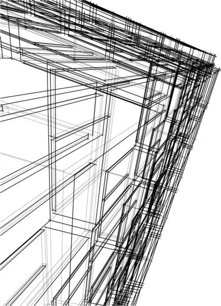 Abstraktní Kreslicí Čáry Architektonickém Pojetí Minimální Geometrické Tvary — Stockový vektor