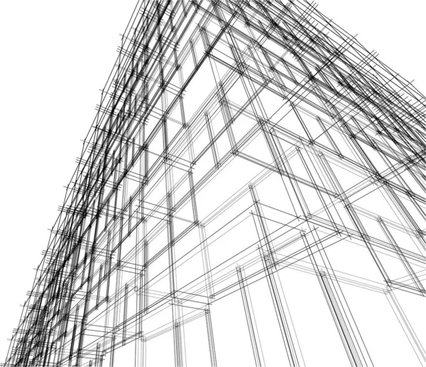 Lignes Dessin Abstraites Dans Concept Art Architectural Formes Géométriques Minimales — Image vectorielle